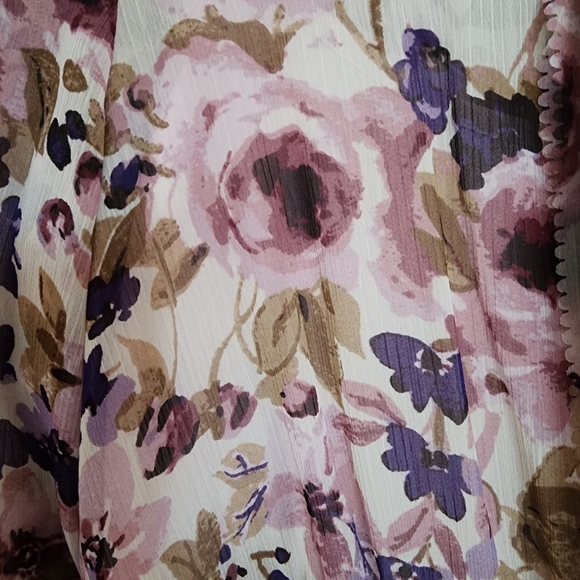 LC Lauren Conrad Runway Collection Purple Floral Peasant Maxi Dress - Picture 6 of 8